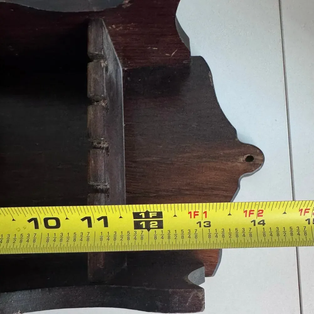 Vtg Decorative Wooden Souvenir Spoon Holder Wall Hanging Display Rack Primitive